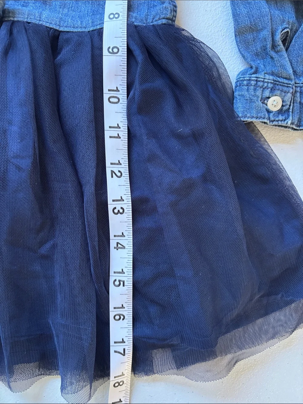 OshKosh B’gosh Toddler Denim Shirt Dress Mixed Tulle Remix 2T
